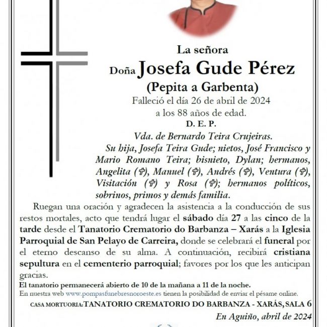 Gude Pérez, Josefa