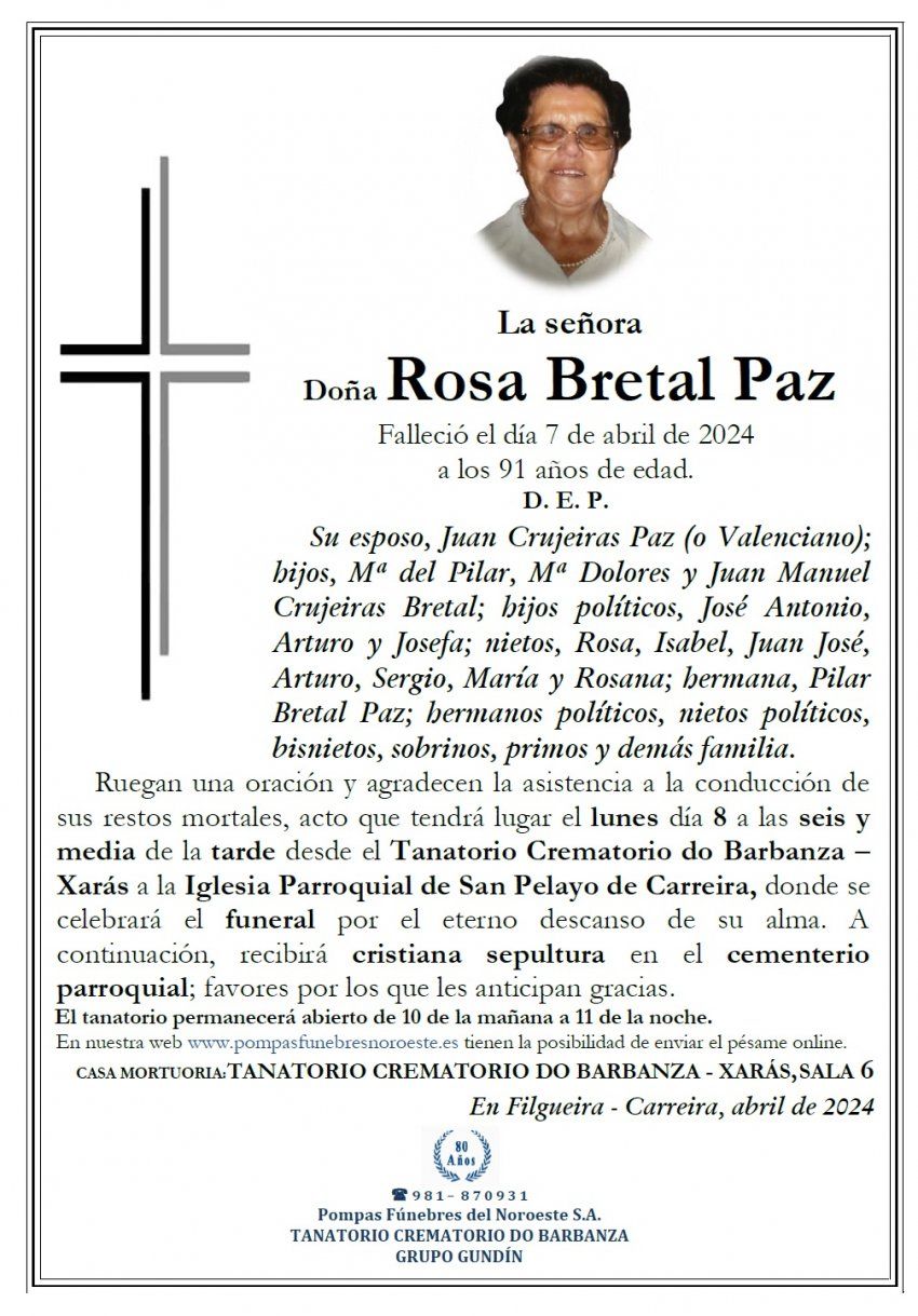Bretal Paz, Rosa