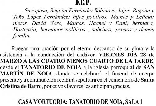 Esquela  2025 jose antonio lopez hernando