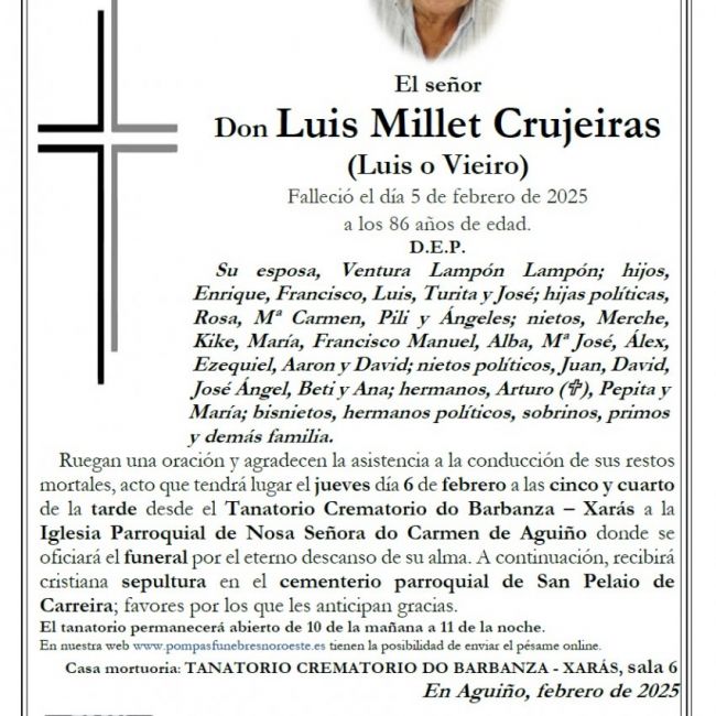 Millet Crujeiras, Luis
