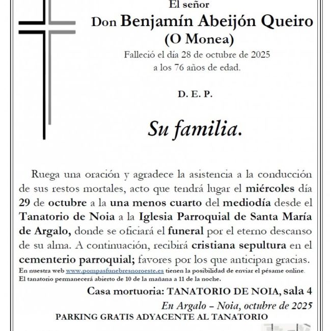 abeijon queiro, benajmin