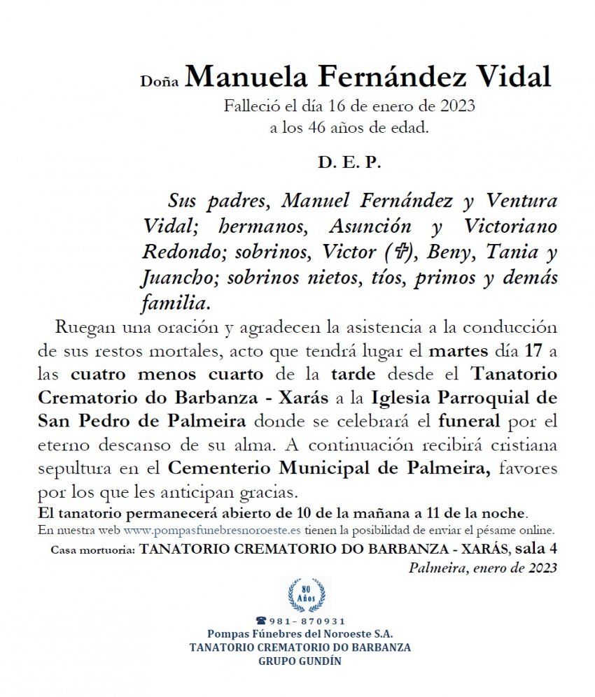 Fernandez Vidal, Manuela