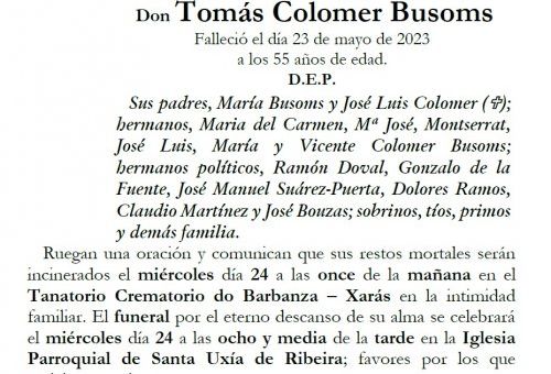 Colomer Busoms, Tomas