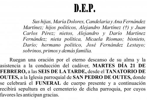 23 02  ESQUELA   Cándida Martínez Rodríguez