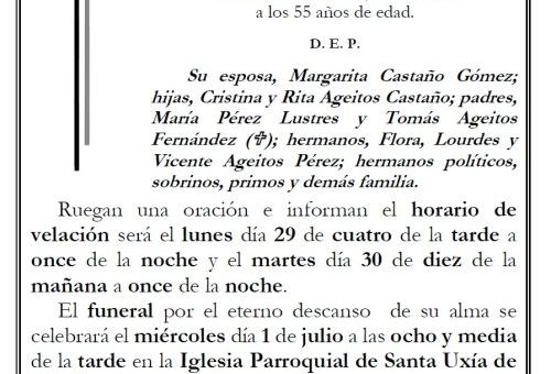 Ageitos Pérez, Tomas