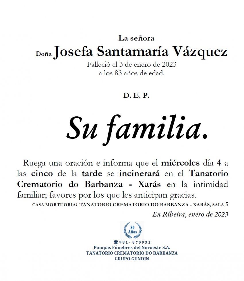 Santamaria Vazquez, Josefa