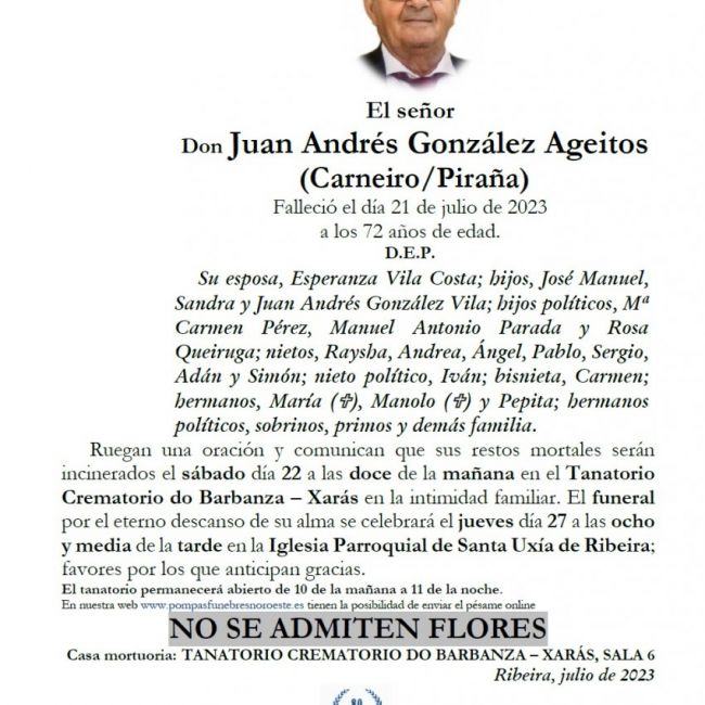 Gonzalez Ageitos, Juan Andres