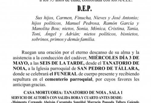 23 05 Esquela María Dolores González Filgueira