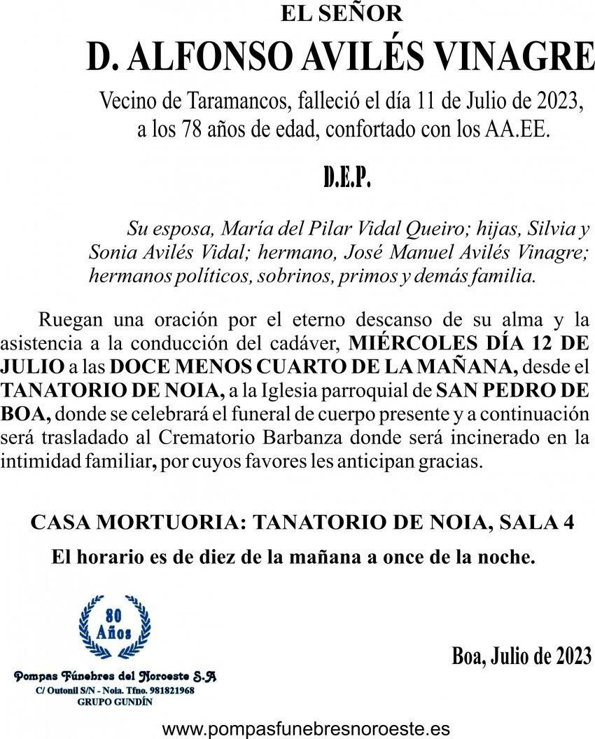 07 23 Esquela, Alfonso Avilés Vinagre