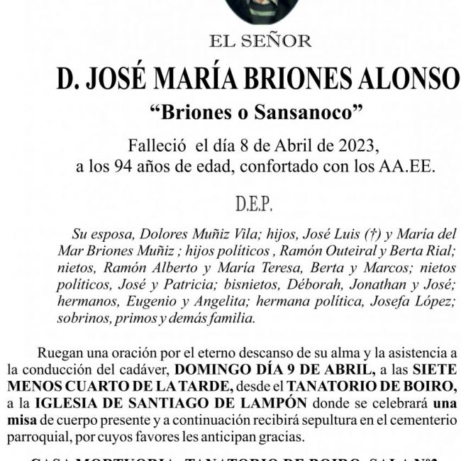 ESQUELA   José María Briones Alonso