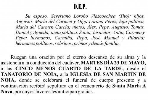 23 05 ESQUELA    Agueda Valentina Pérez Pérez
