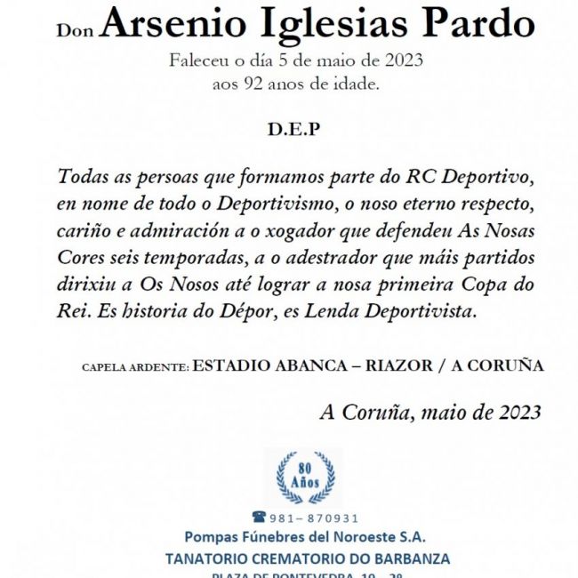 ESQUELA ARSENIO