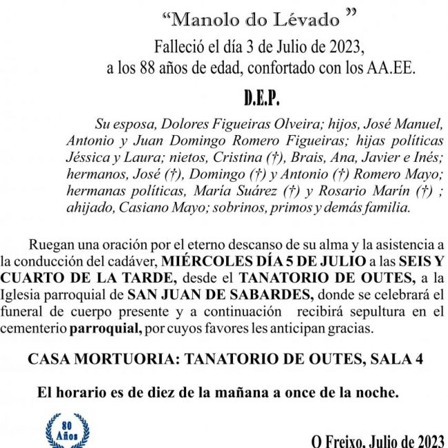 07 23 Esquela, Manuel Romero Mayo