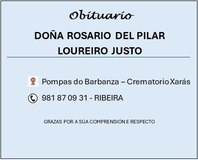 obitario de rosario del pilar loureiro justo