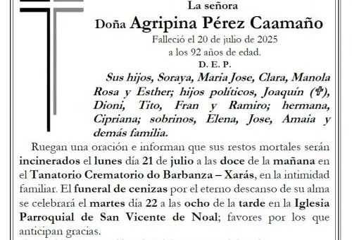 Perez Caamaño, Agripina
