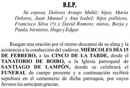 23 01 ESQUELA   Juan Parada Pérez (Lampón)
