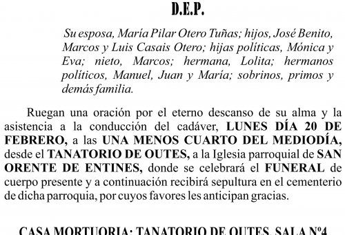 ESQUELA SAN ORENTE DE D
