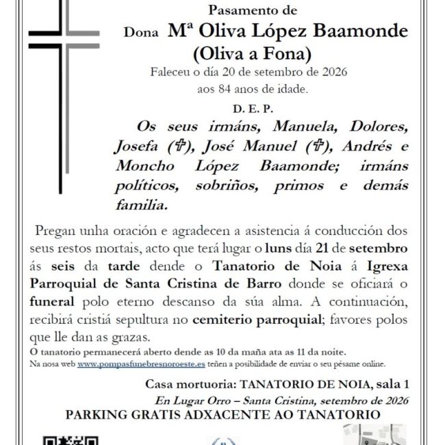 MARIA OLIVA LOPEZ BAAMONDE
