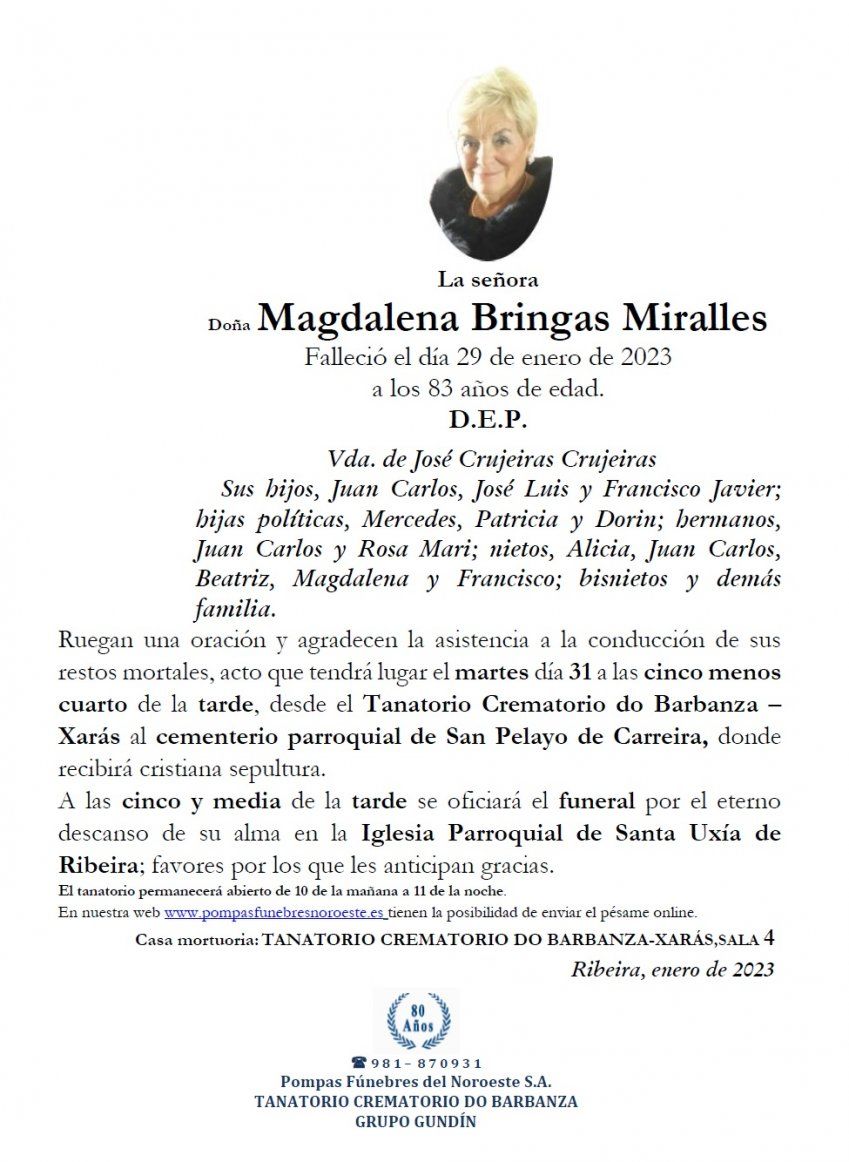 Bringas Miralles, Magdalena