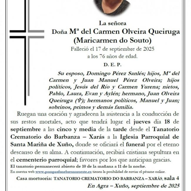 Olveira Queiruga, Maria del Carmen