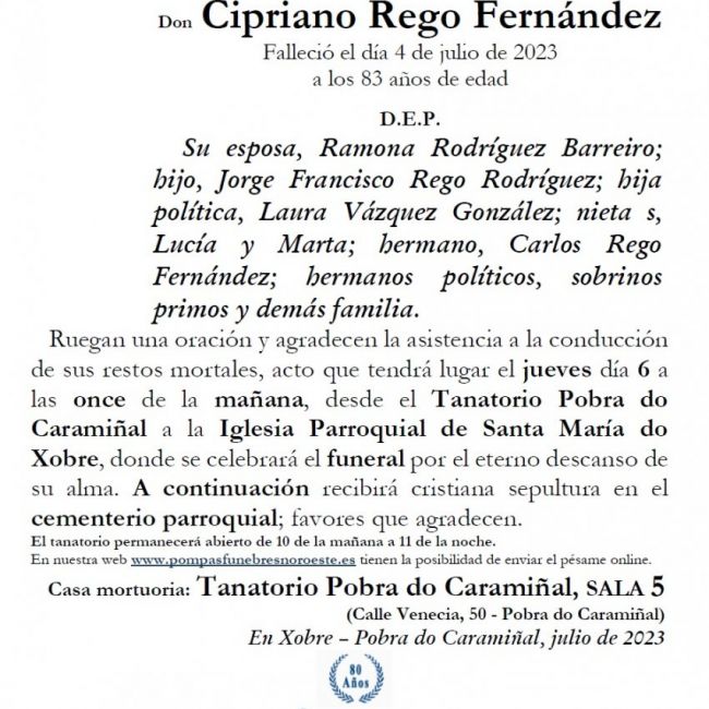 Rego Fernandez, Cipriano