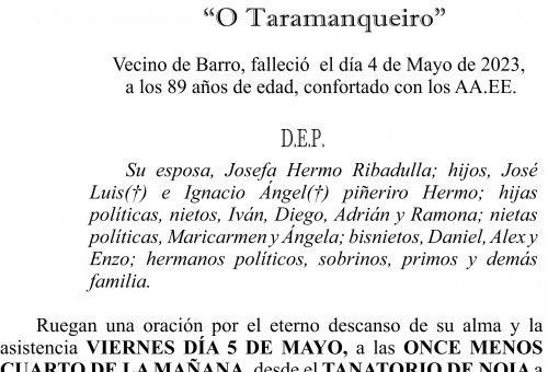 ESQUELA 23, José Piñeiro Romero