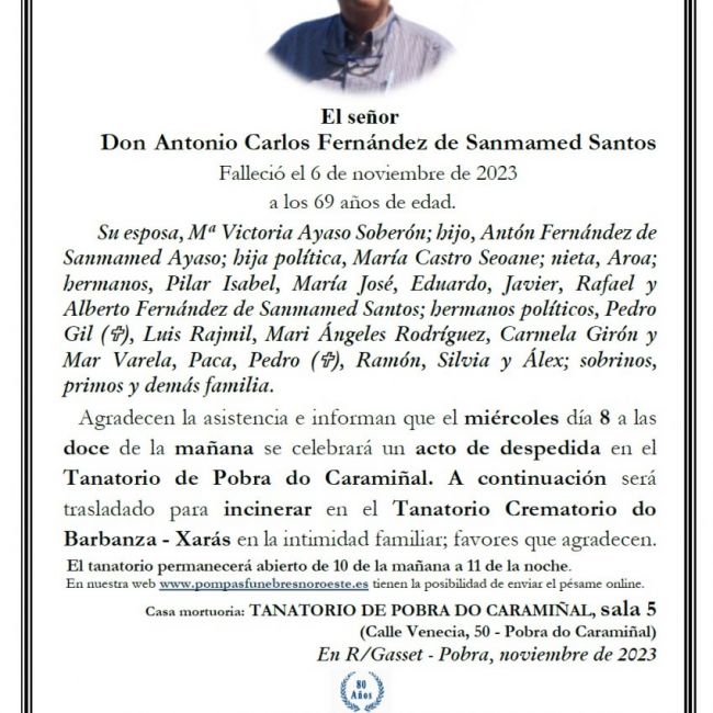 Fernandez de Sanmamed Santos, Antonio Carlos