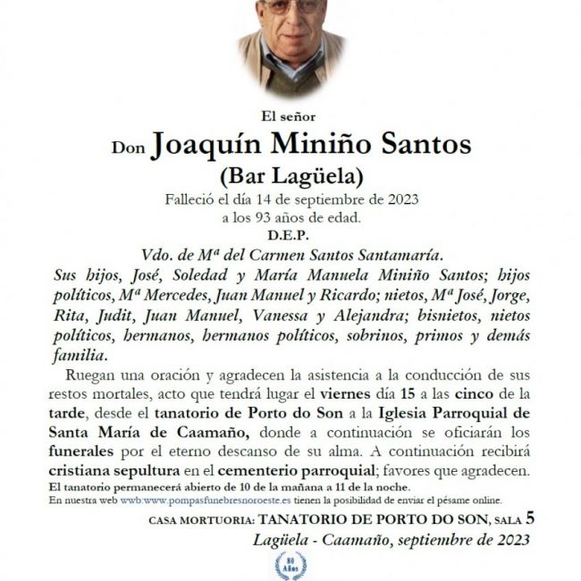 Miniño Santos, Joaquin