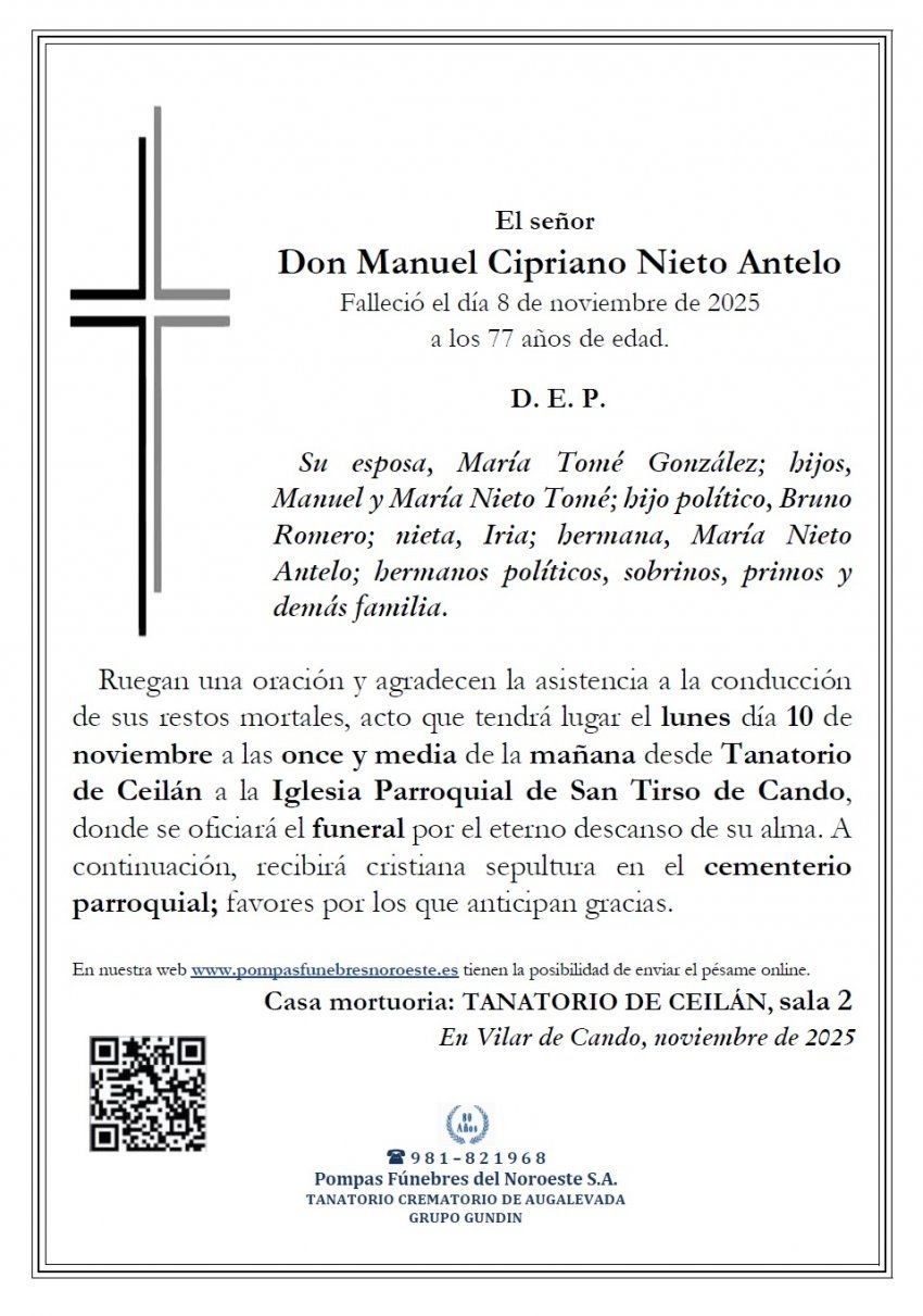 Manuel Cipriano Nieto Antelo