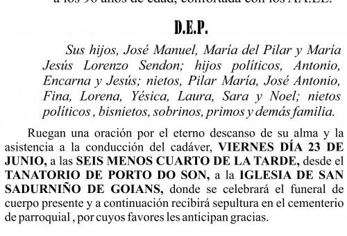 23 06 ESQUELA    Pilar Sendon Nieto