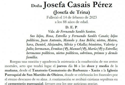 Casais Pérez, Josefa