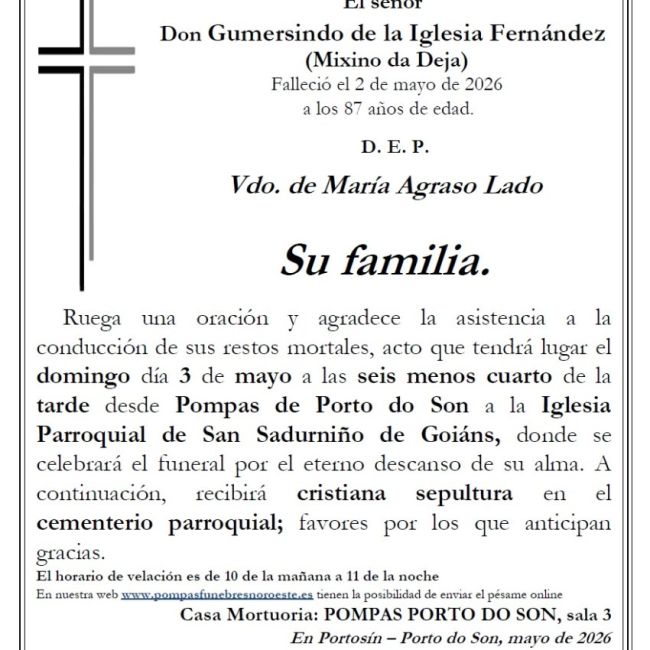 De la Iglesia Fernandez, Gumersindo
