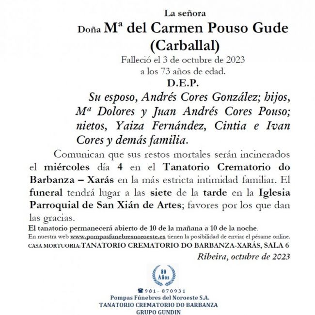 Pouso Gude, Mª Carmen