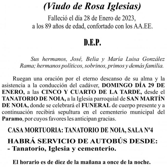 23 01 ESQUELA   Gilberto Gonmzález Rama