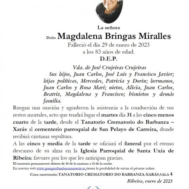 Bringas Miralles, Magdalena