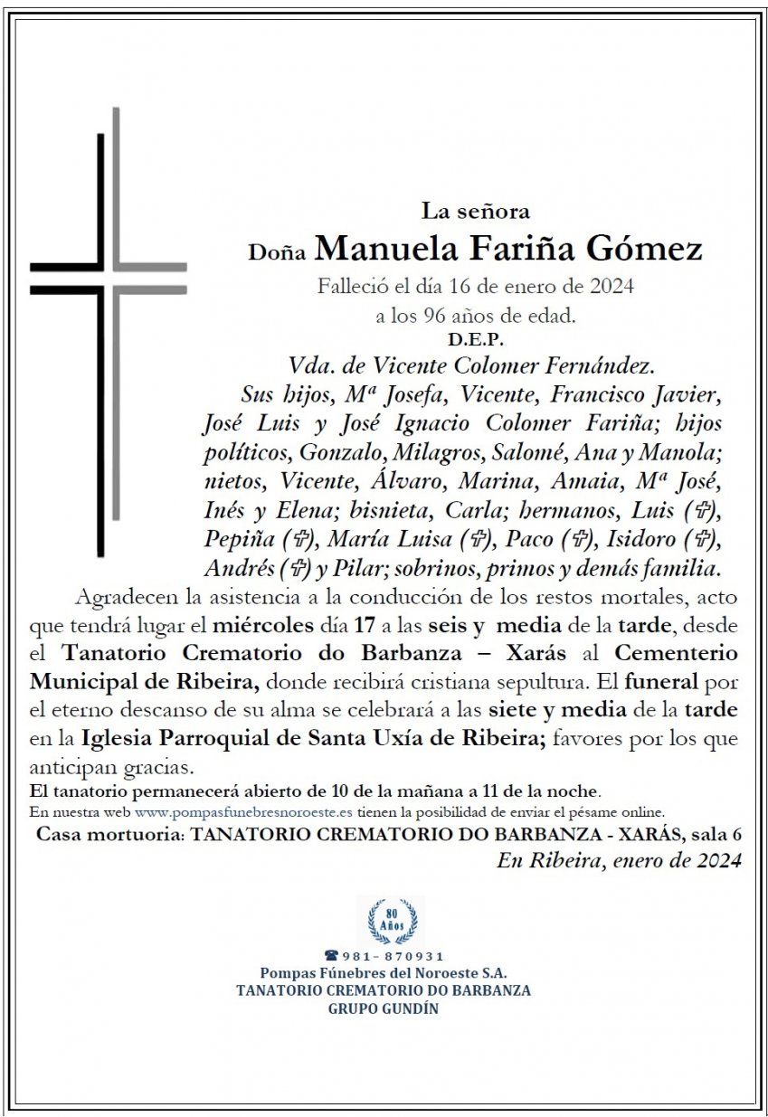 Fariña Gómez, Manuela