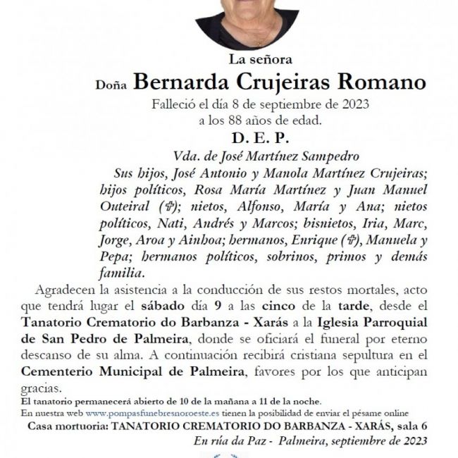 Crujeiras Romano, Bernarda