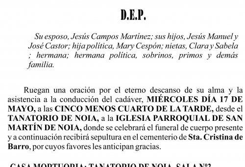 23 05 ESQUELA    Amparo Rodríguez Muñiz