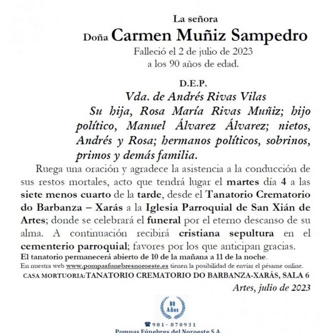 Muñiz Sampedro, Carmen