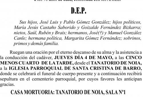 23 05 ESQUELA    Filomena González Canle