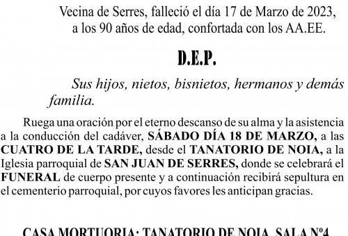 23 03  ESQUELA   Eugenia Pérez Cerviño
