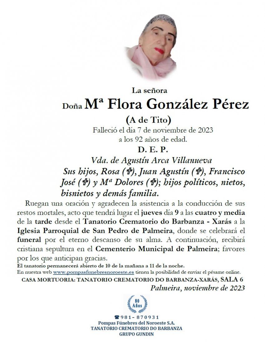 Gonzalez Perez, Mª Flora