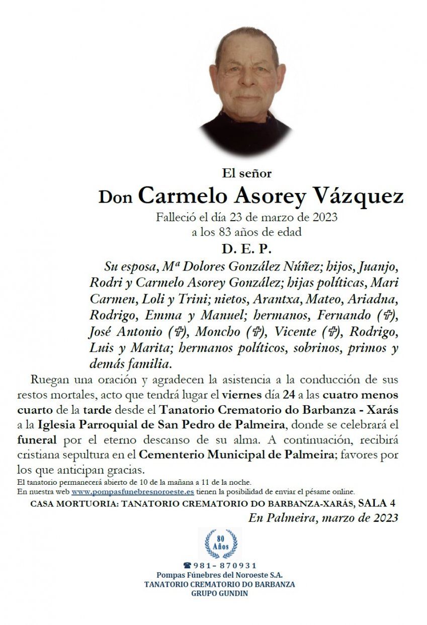 Asorey Vazquez, Carmelo
