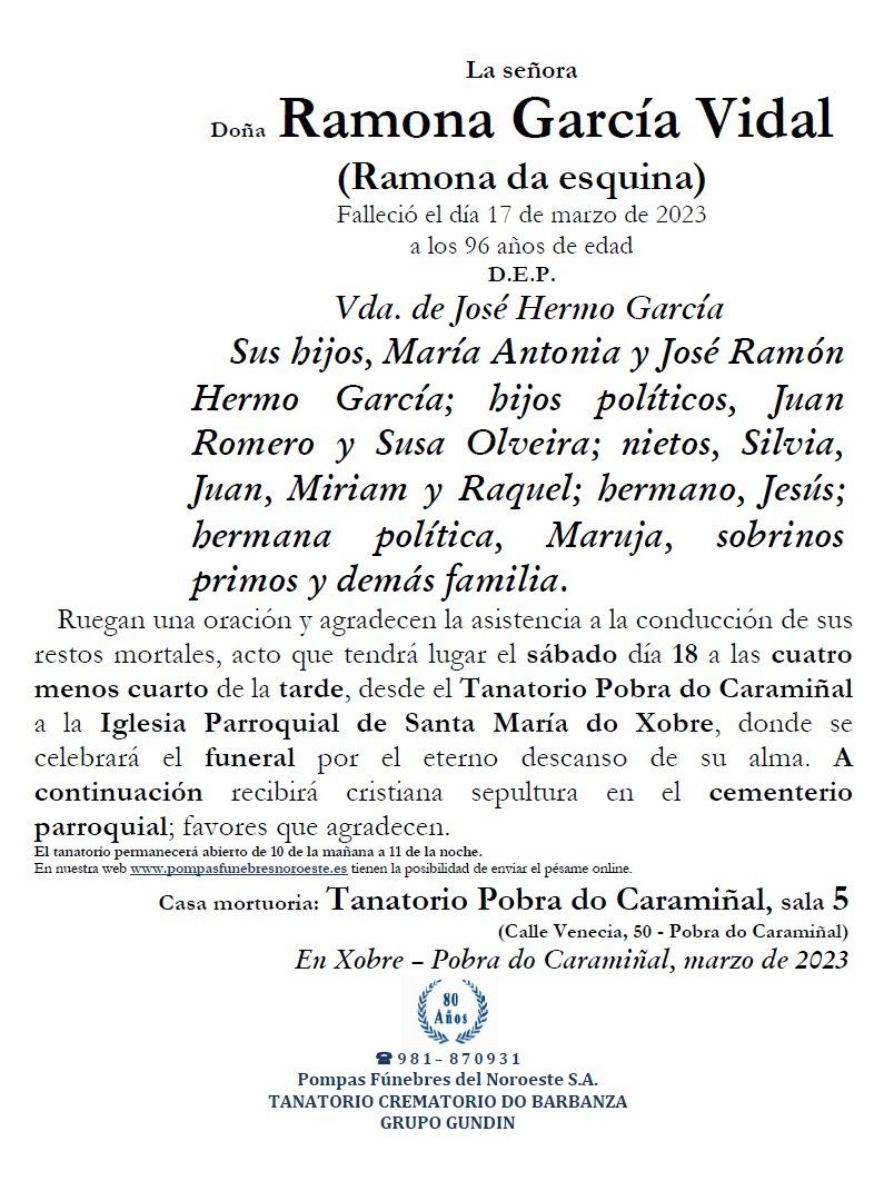 RAMONA GARCÍA VIDAL