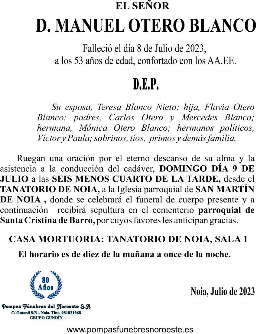07 23 Esquela, Manuel Otero Blanco