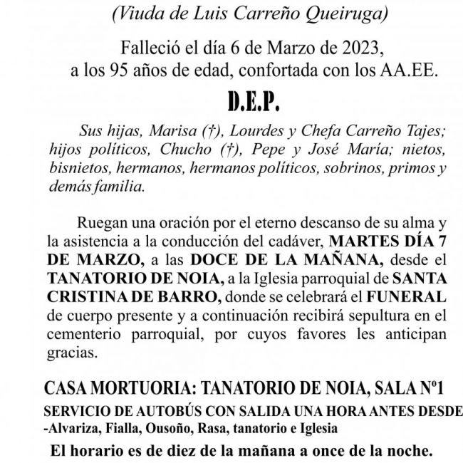 23 02  ESQUELA   maría tajes garcía