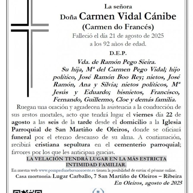Vidal Canibe, Carmen