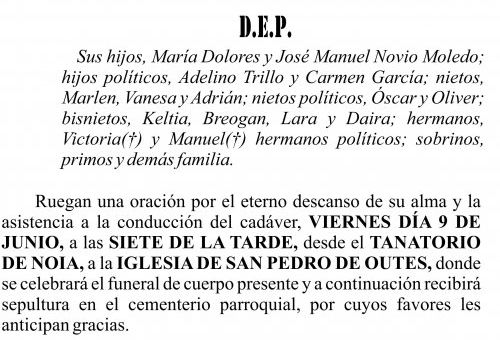 23 05 ESQUELA    María Hermitas Moledo Dominguez