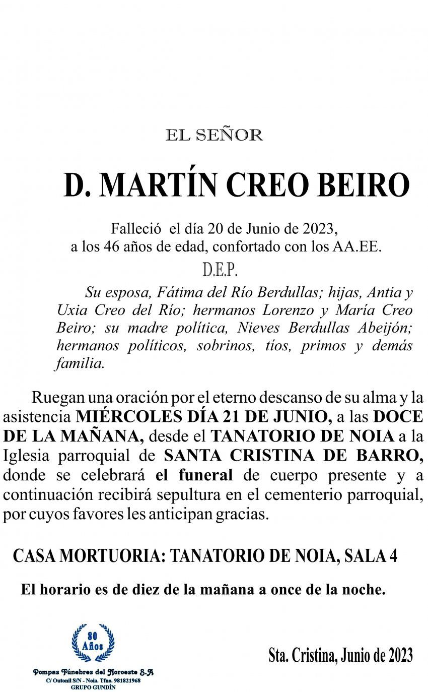 23 05 ESQUELA Martín Creo Beiro