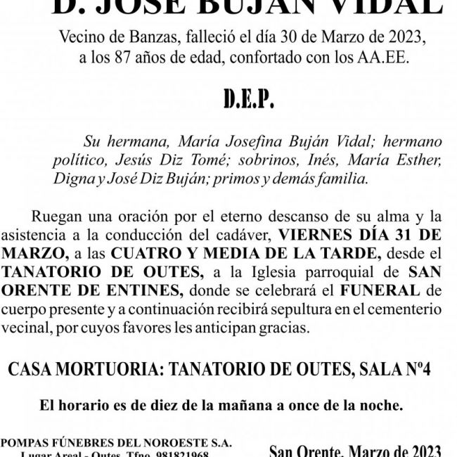 23 03 ESQUELA   José Buján Vidal